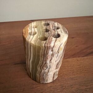 Marble Multi-Hole Pen Holder or Flower Frog